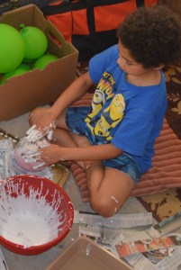 nathan making pumpkins 2015