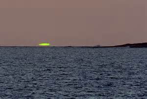 green flash in the sky