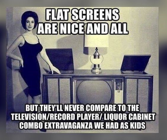 flat screen vs ours in the 60s
